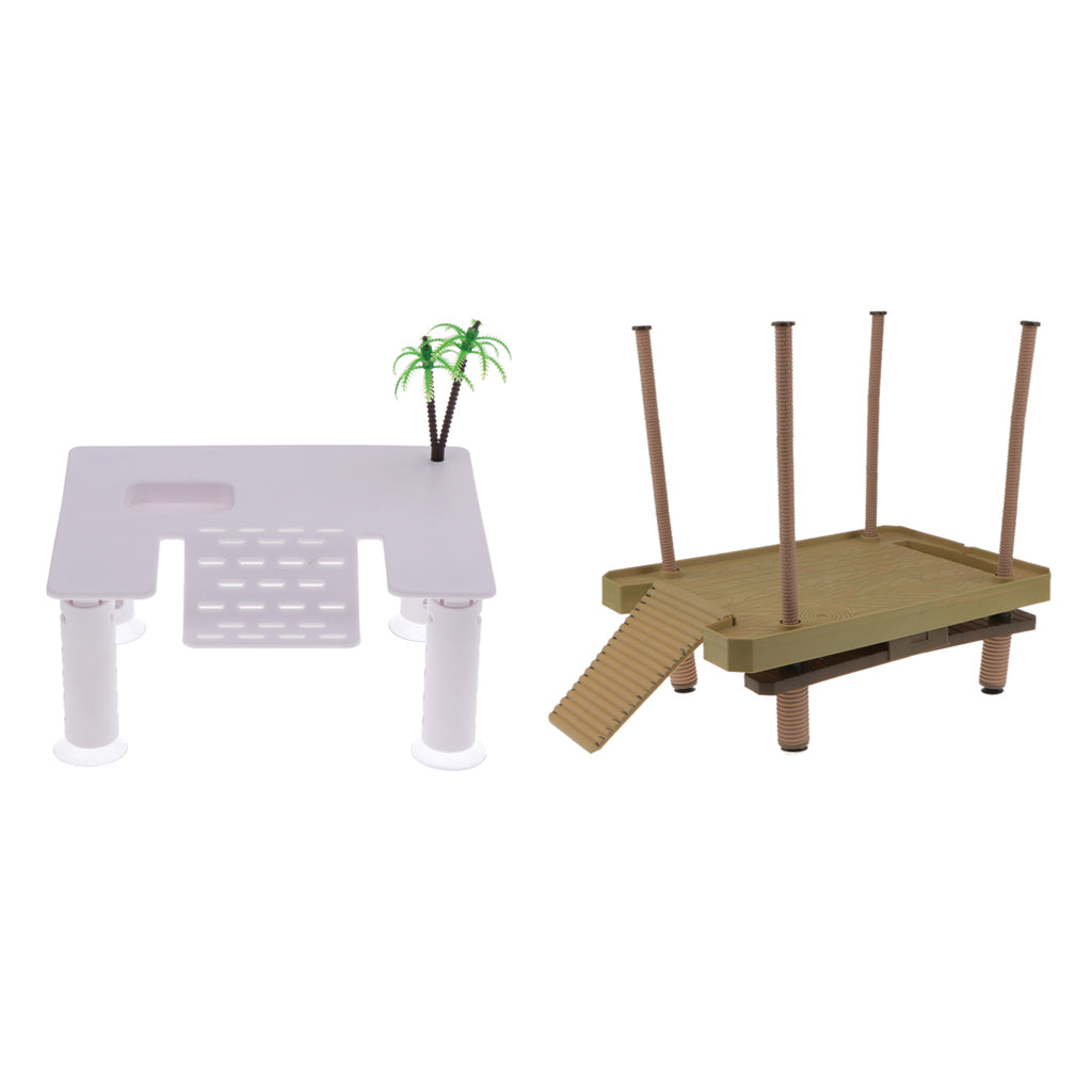 2x Reptile Turtle Vivarium Terrarium Ornament Basking Platform Floating Pier