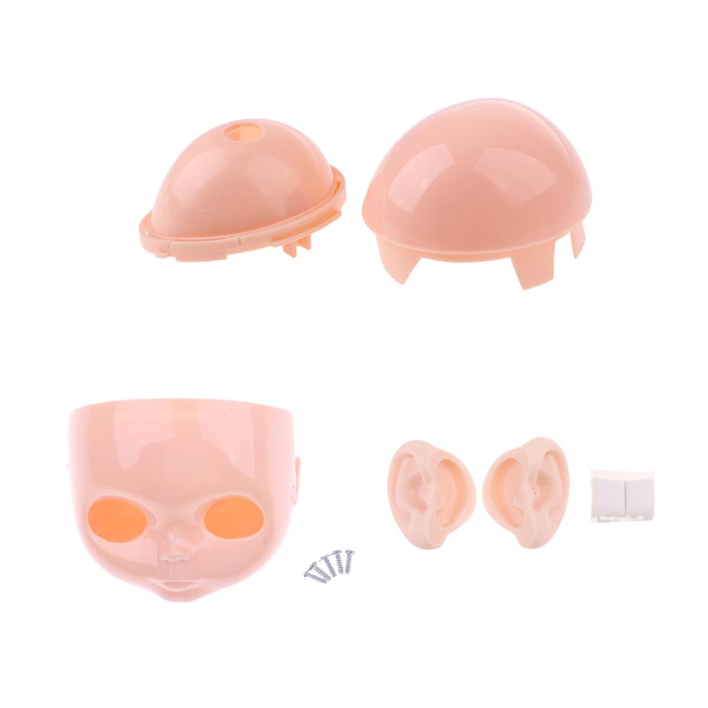 12inch Doll Faceplate Backplate Head Shell Scalp Ears Set for RBL Neo Blythe