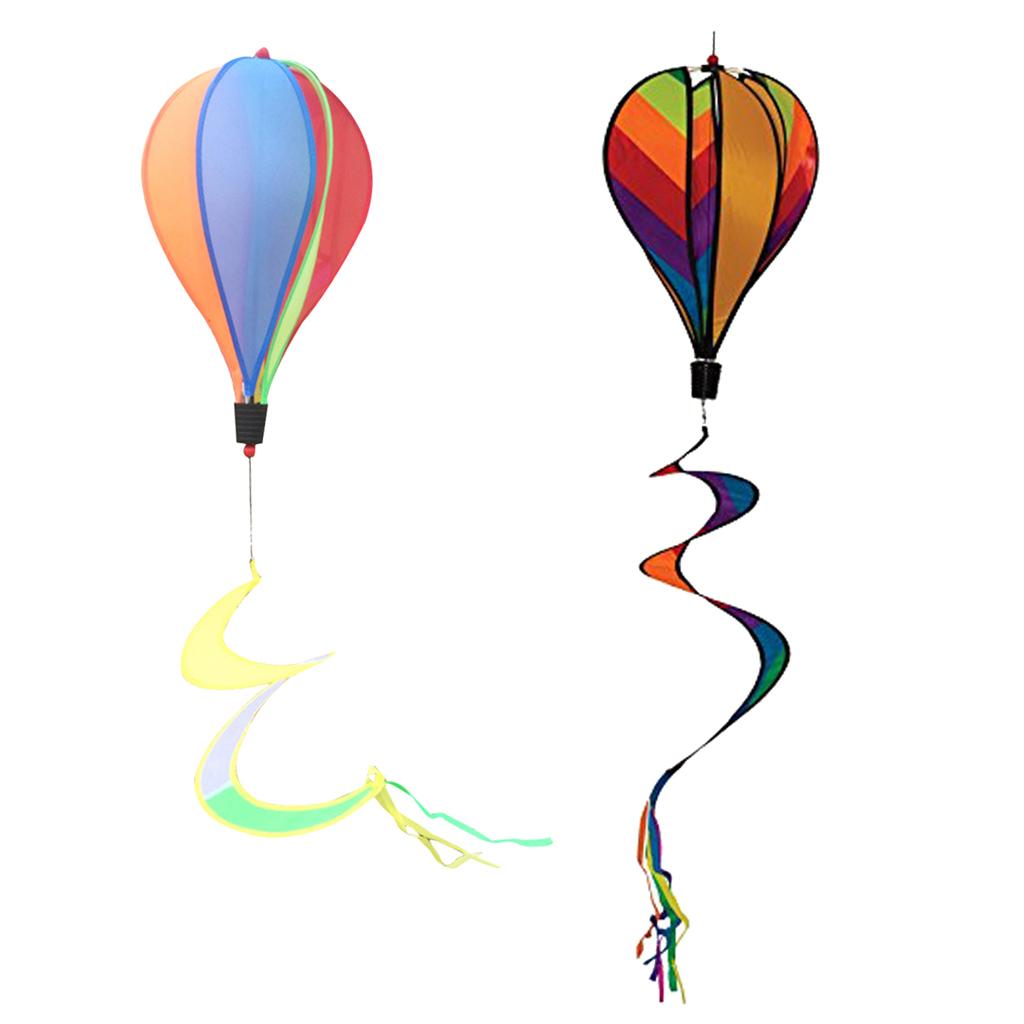 2pcs Hot Air Balloon Windsocks Kites Garden Yard Outdoor Toy Windsock