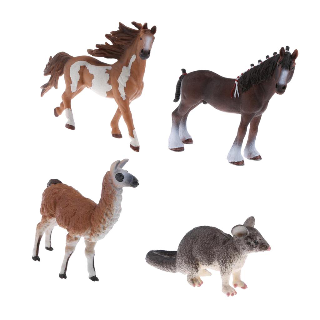 4 Pieces Realistic Animal Model Figurine Action Figures Playset Kid Toys