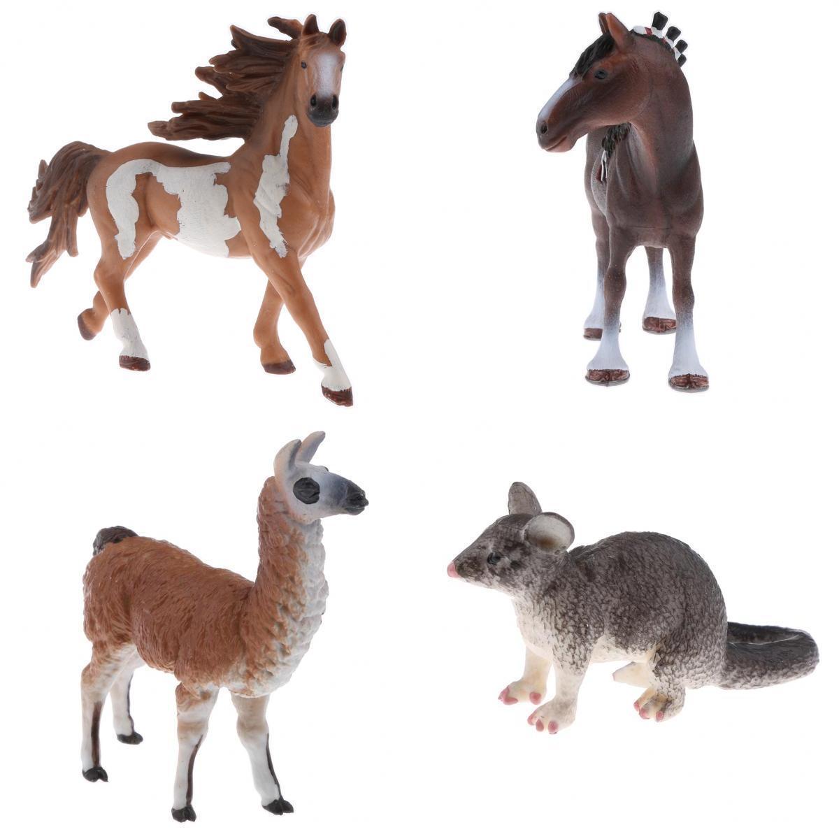 4 Pieces Realistic Animal Model Figurine Action Figures Playset Kid Toys