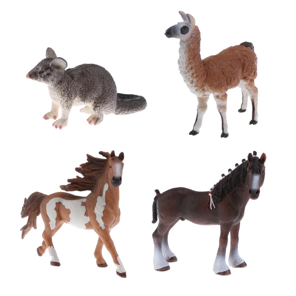 4 Pieces Realistic Animal Model Figurine Action Figures Playset Kid Toys