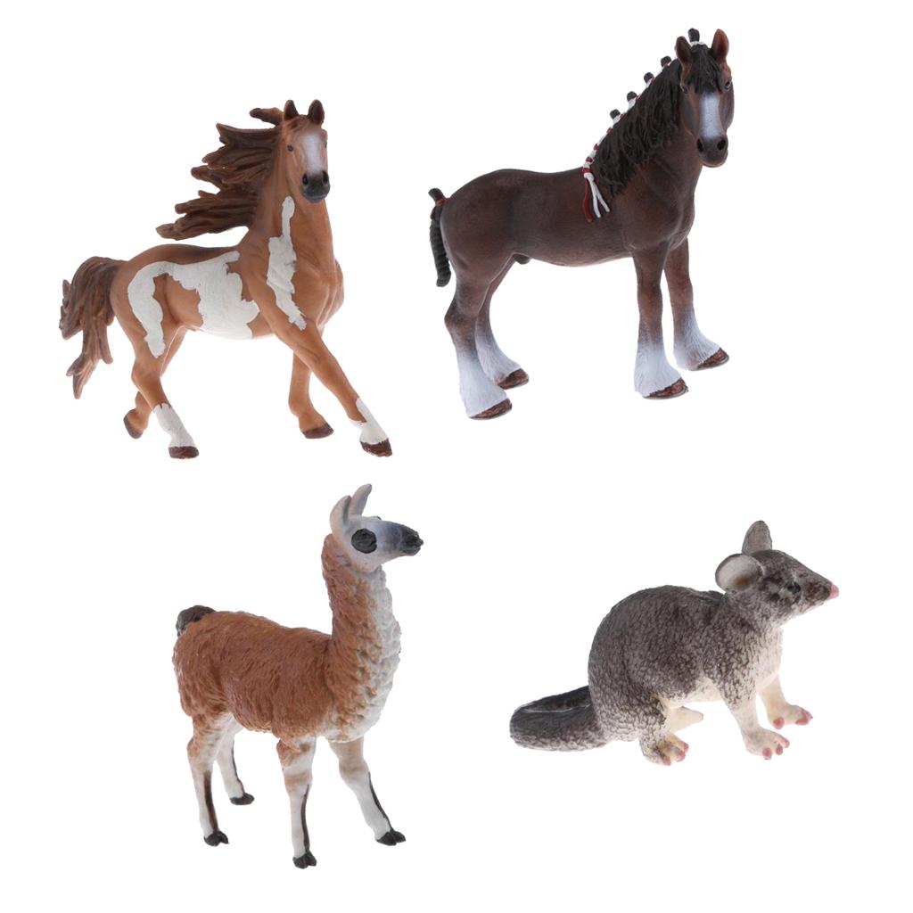 4 Pieces Realistic Animal Model Figurine Action Figures Playset Kid Toys