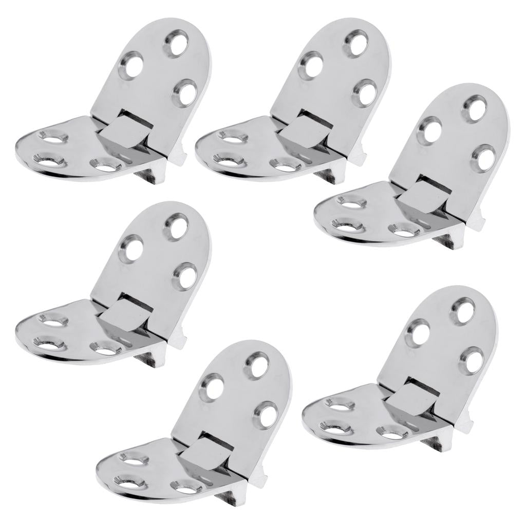 6pcs 316 Stainless Steel Flush Strap Hinge Door Hinge for Marine Boat Yacht