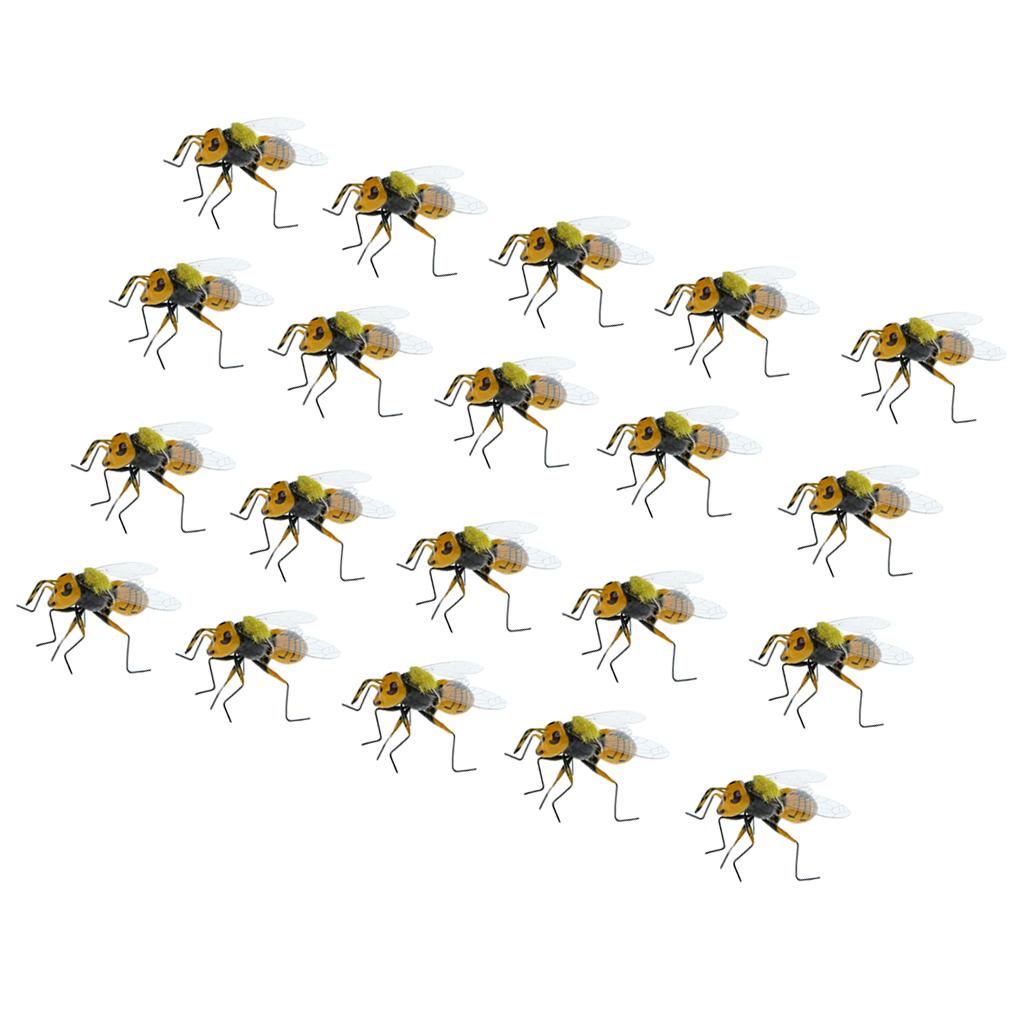 20x Bee Statues Miniature Outdoor Grass Ornament Realistic Insect Figurines