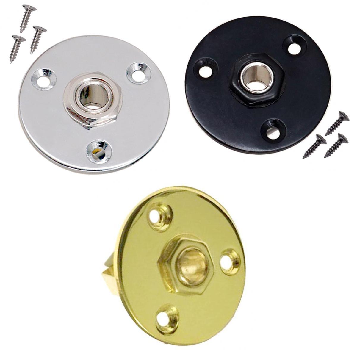 3 Pieces 6.35mm 1/4'' Guitar Round Output Jack Plate for Electric Guitar