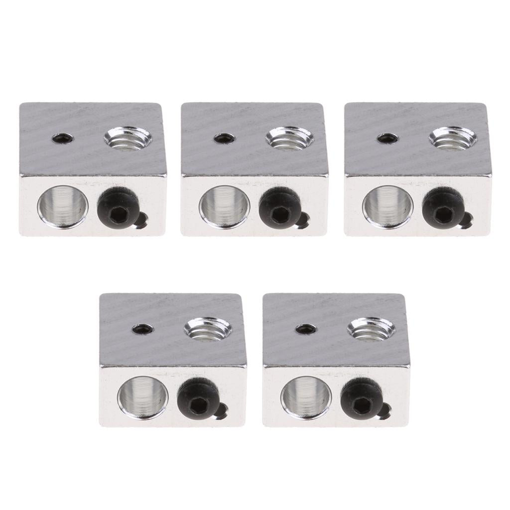 5 Pieces Aluminum Heater Block For Reprap Makerbot MK7 MK8 3D Printer