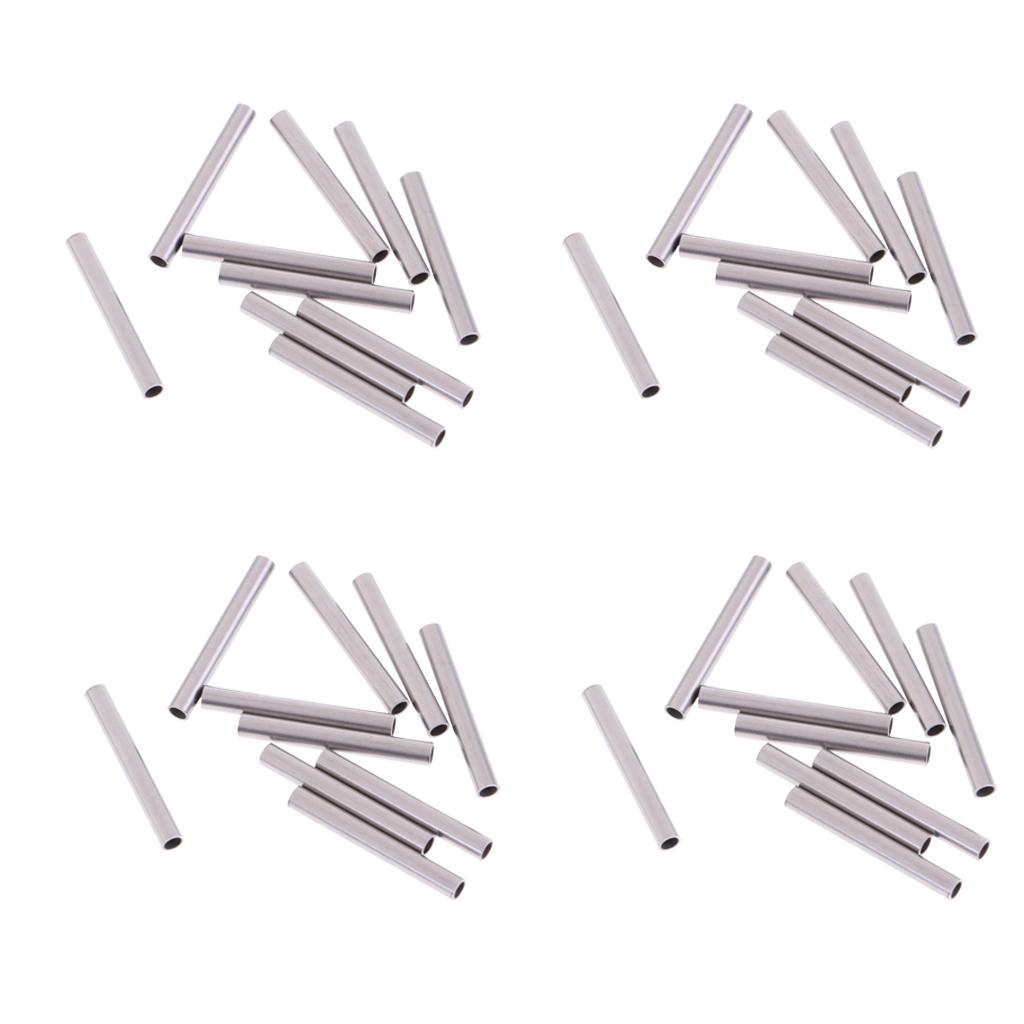 40 Pieces Silver Stainless Steel Tubes Watch Band Strap Tube 20mm-26mm