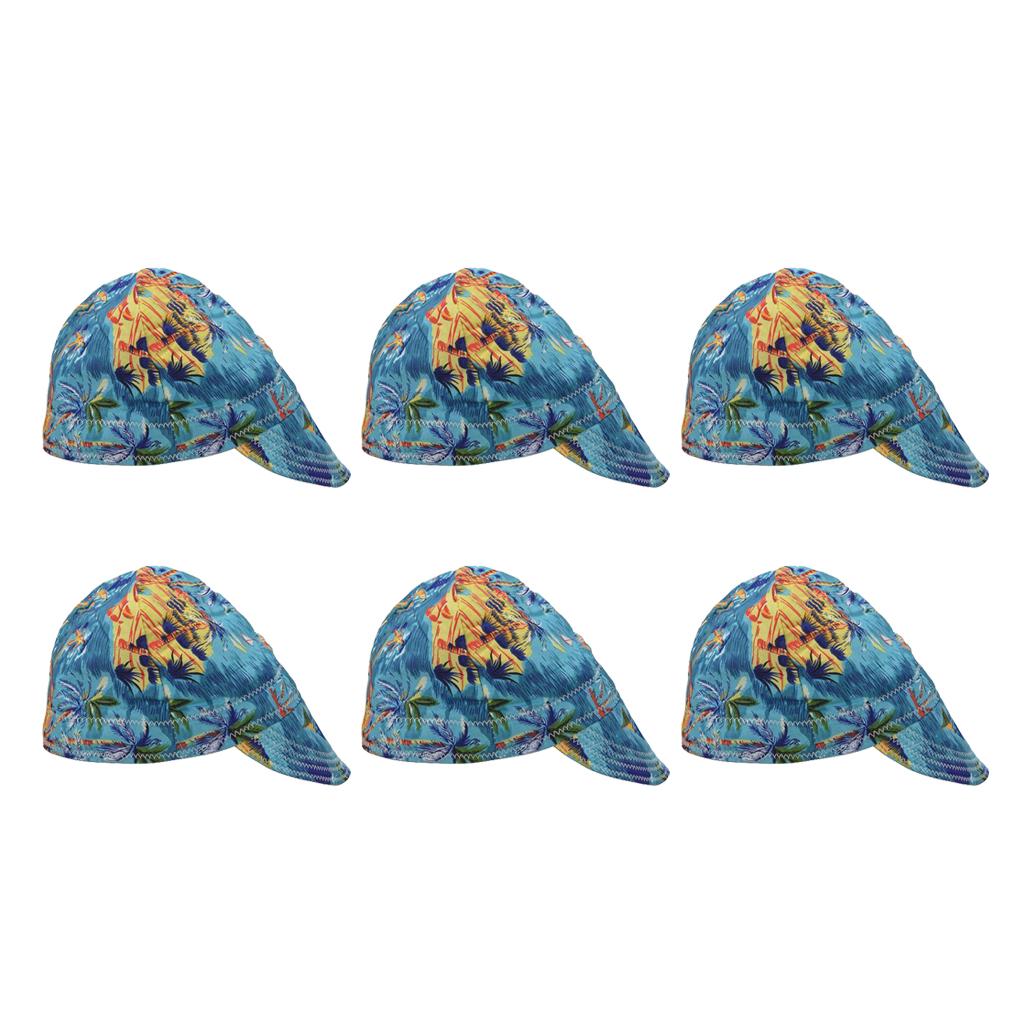 6 Pieces Fashion Elastic Welding Welder Hat Cap Pure Cotton Flame Retardant