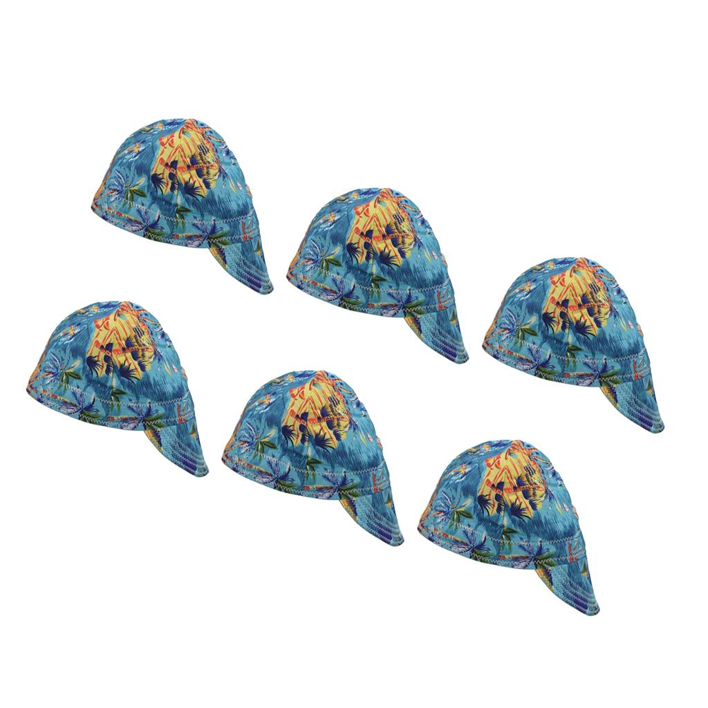 6 Pieces Fashion Elastic Welding Welder Hat Cap Pure Cotton Flame Retardant
