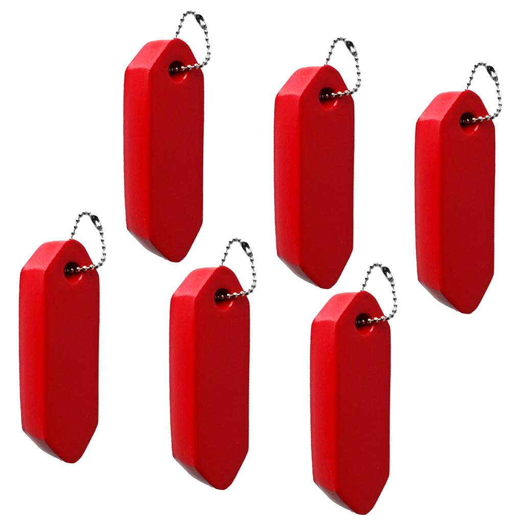 6pcs High Visibility Floating Keychain Boat Marine Sailing Key Float Fob