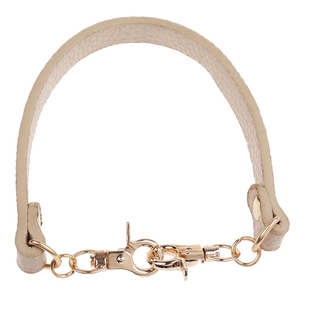 2pieces PU Leather Short Handbag Bag Strap Replacement Purse Handle White