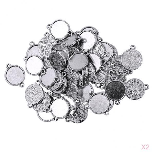 100 Pieces Blank Bezel Pendants Blanks Base Settings for Jewelry Making 12mm