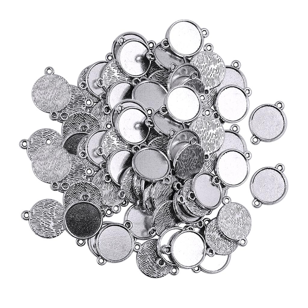 100 Pieces Blank Bezel Pendants Blanks Base Settings for Jewelry Making 12mm