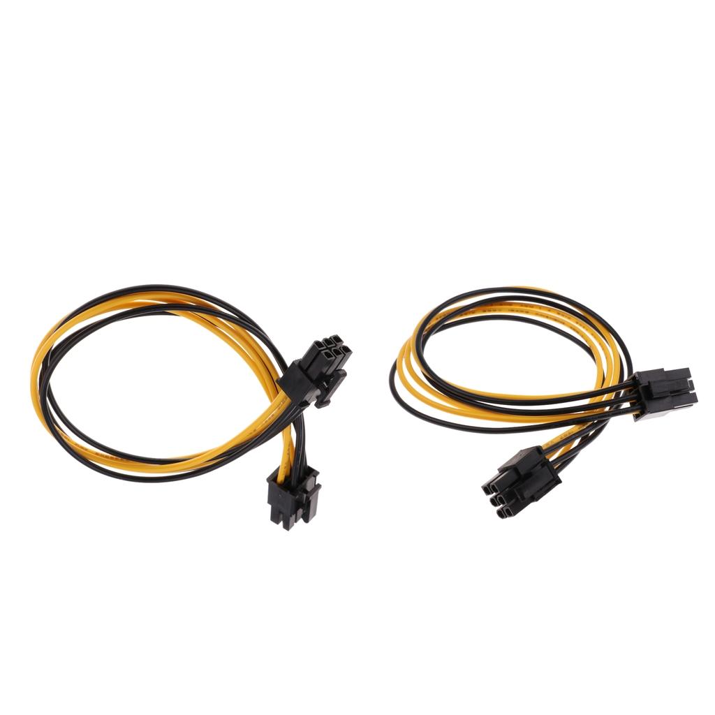 2 pcs PCI-E 6-pin Male to 6-pin Male Power Extension Cable PCIE PCI Express