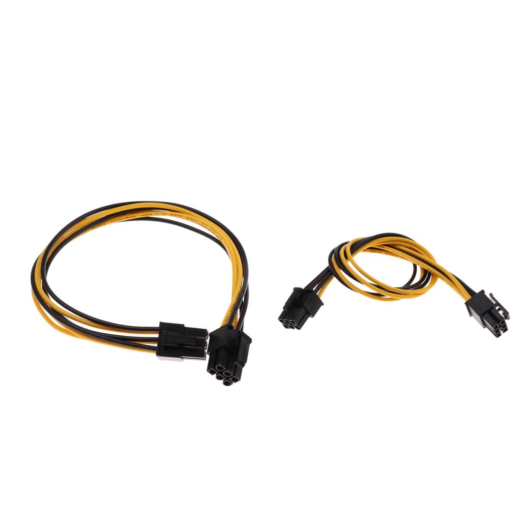 2 pcs PCI-E 6-pin Male to 6-pin Male Power Extension Cable PCIE PCI Express