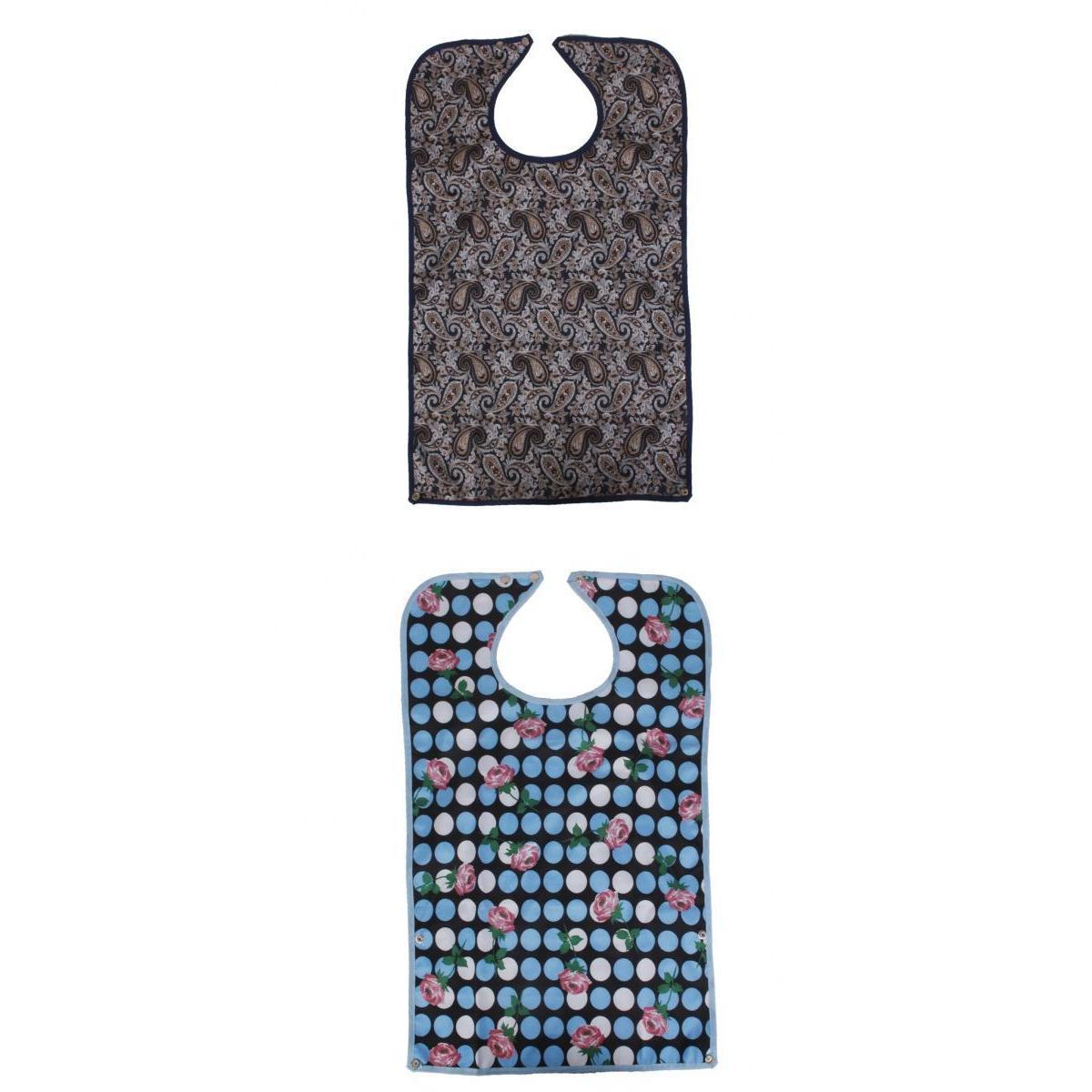 2 Pieces Waterproof Adult Mealtime Bib Protector Disability Aid Aprons