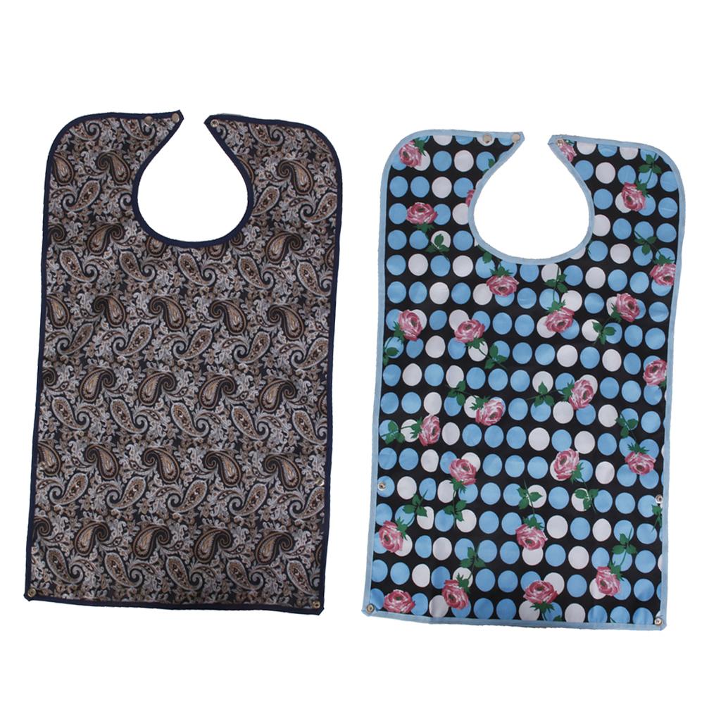 2 Pieces Waterproof Adult Mealtime Bib Protector Disability Aid Aprons