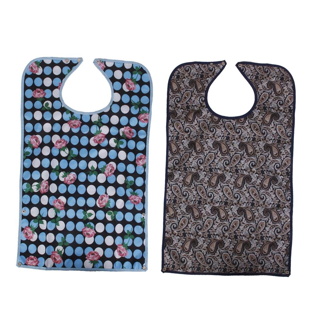 2 Pieces Waterproof Adult Mealtime Bib Protector Disability Aid Aprons