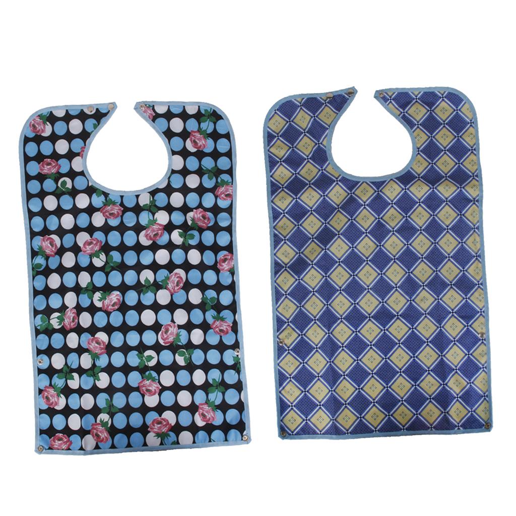 2 Pieces Waterproof Adult Mealtime Bib Protector Disability Aid Apron
