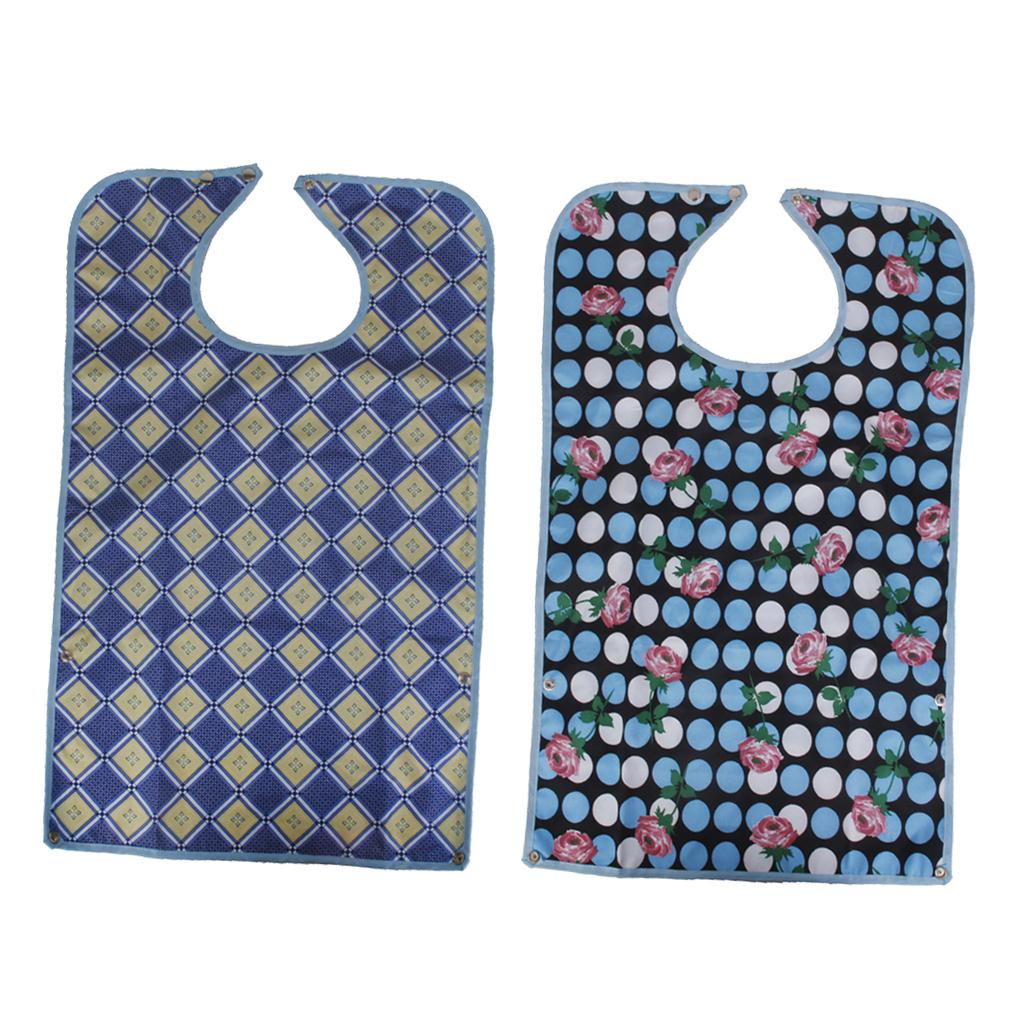 2 Pieces Waterproof Adult Mealtime Bib Protector Disability Aid Apron
