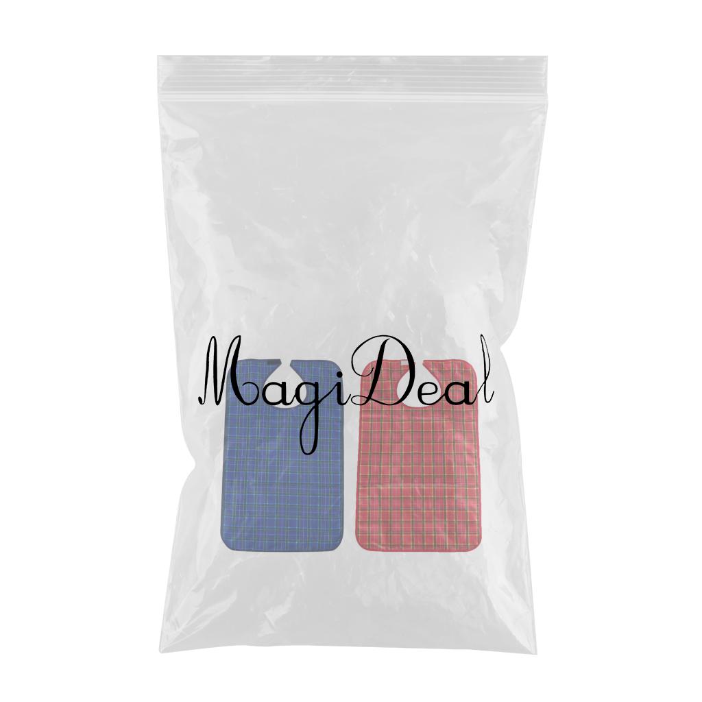 2x Waterproof Adults Elder Mealtime Cloth Protector Disability Aid Bib