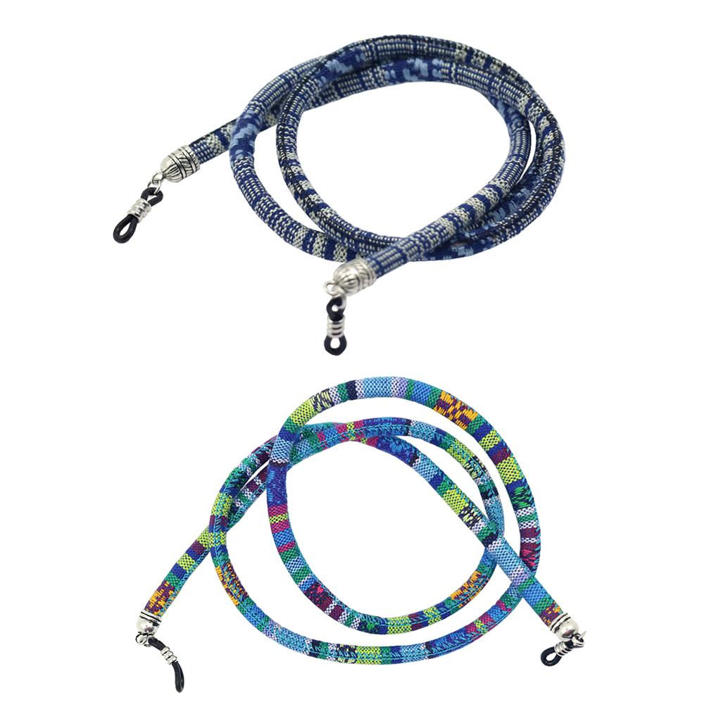 2 Pieces Ethnic Coarse Cotton Eyeglass Rope Sunglasses Holder Retainer Cords