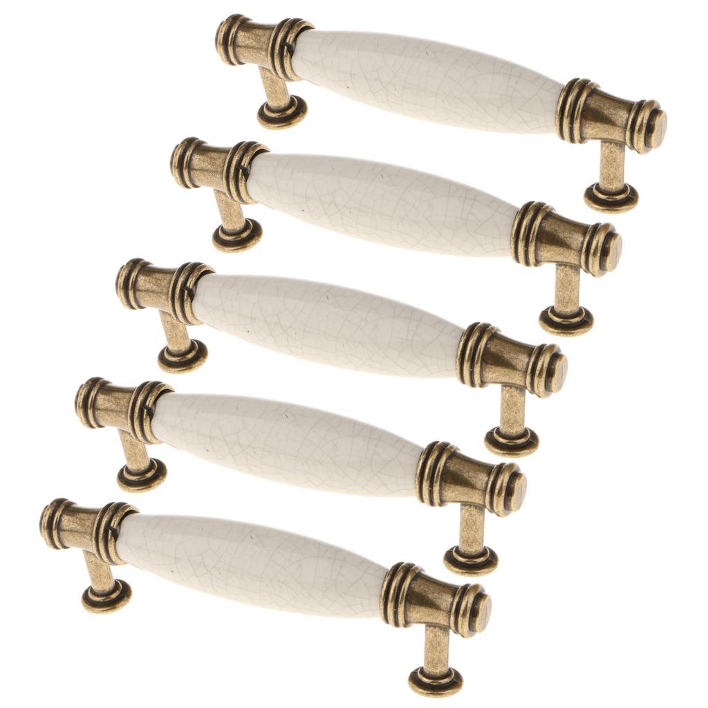 5 Pieces Vintage Elegant Cabinet Pull Knobs Door Handle #4 96mm Hole Pitch