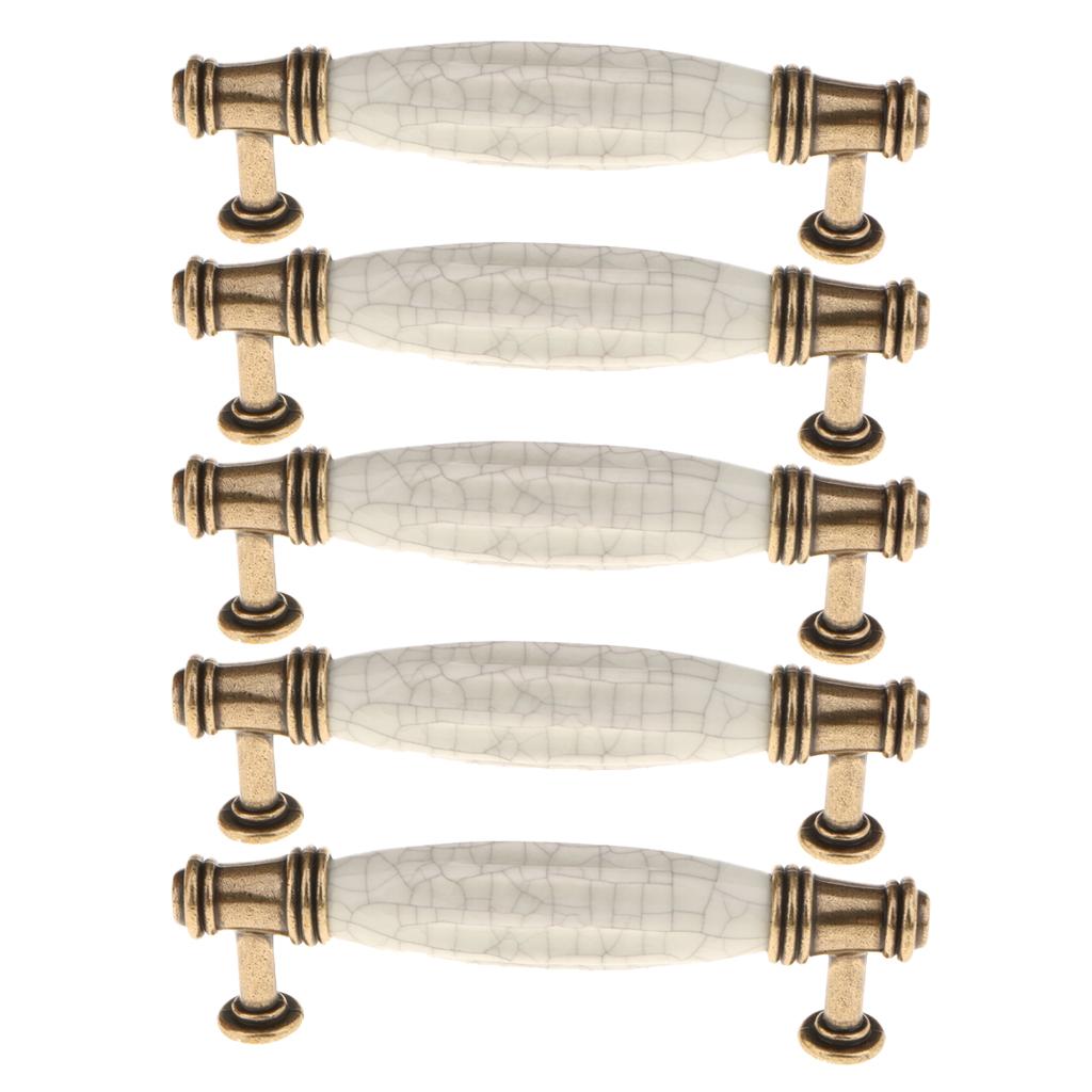 5 Pieces Vintage Elegant Cabinet Pull Knobs Door Handle #5 96mm Hole Pitch