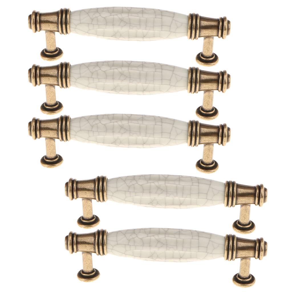 5 Pieces Vintage Elegant Cabinet Pull Knobs Door Handle #5 96mm Hole Pitch