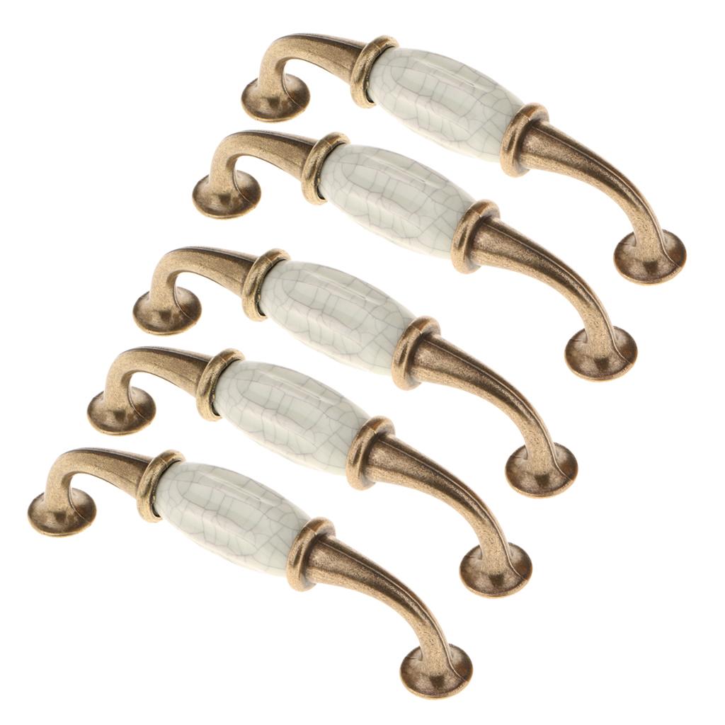 5 Pieces Vintage Elegant Cabinet Pull Knobs Door Handle #8 96mm Hole Pitch