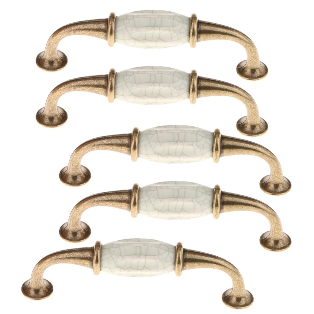 5 Pieces Vintage Elegant Cabinet Pull Knobs Door Handle #8 96mm Hole Pitch
