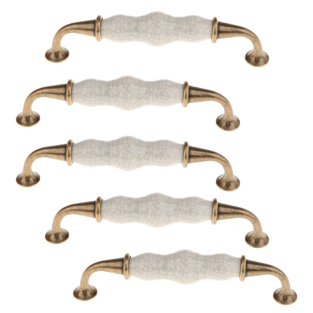5 Pieces Vintage Elegant Cabinet Pull Knobs Door Handle #9 128mm Hole Pitch