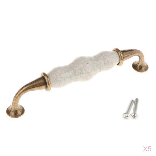 5 Pieces Vintage Elegant Cabinet Pull Knobs Door Handle #9 128mm Hole Pitch