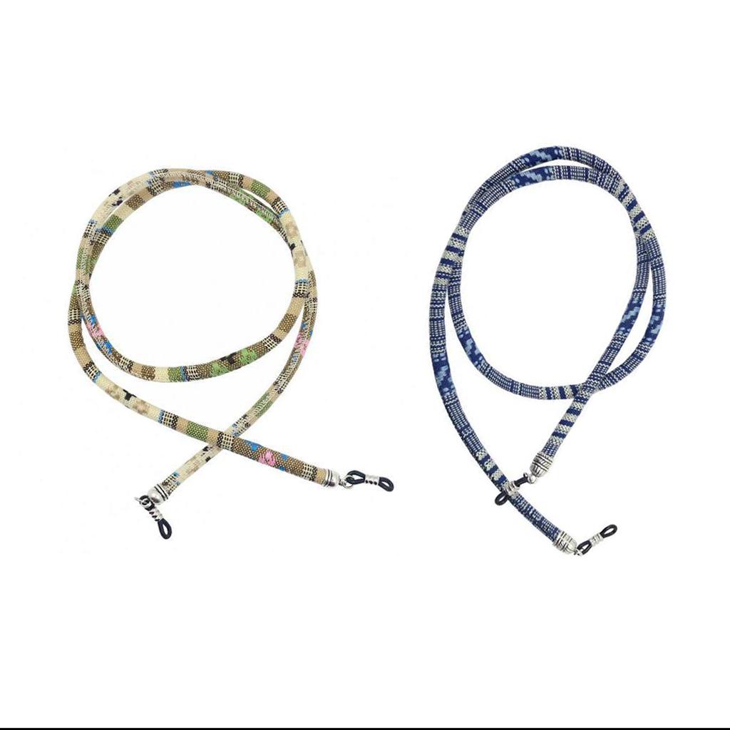 2 Pieces Ethnic Coarse Cotton Eyeglasses Rope Neck Cord Sunglasses Holder