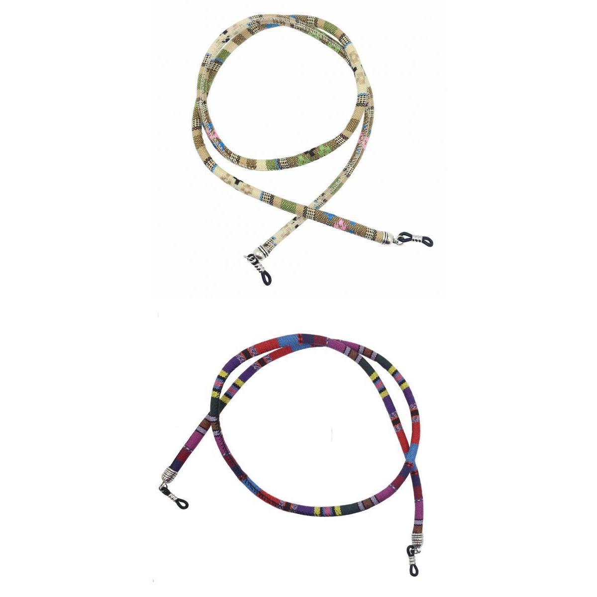 2 Pieces Bohemia Cotton Eyeglasses Rope Neck Cord Sunglasses Holder Retainer