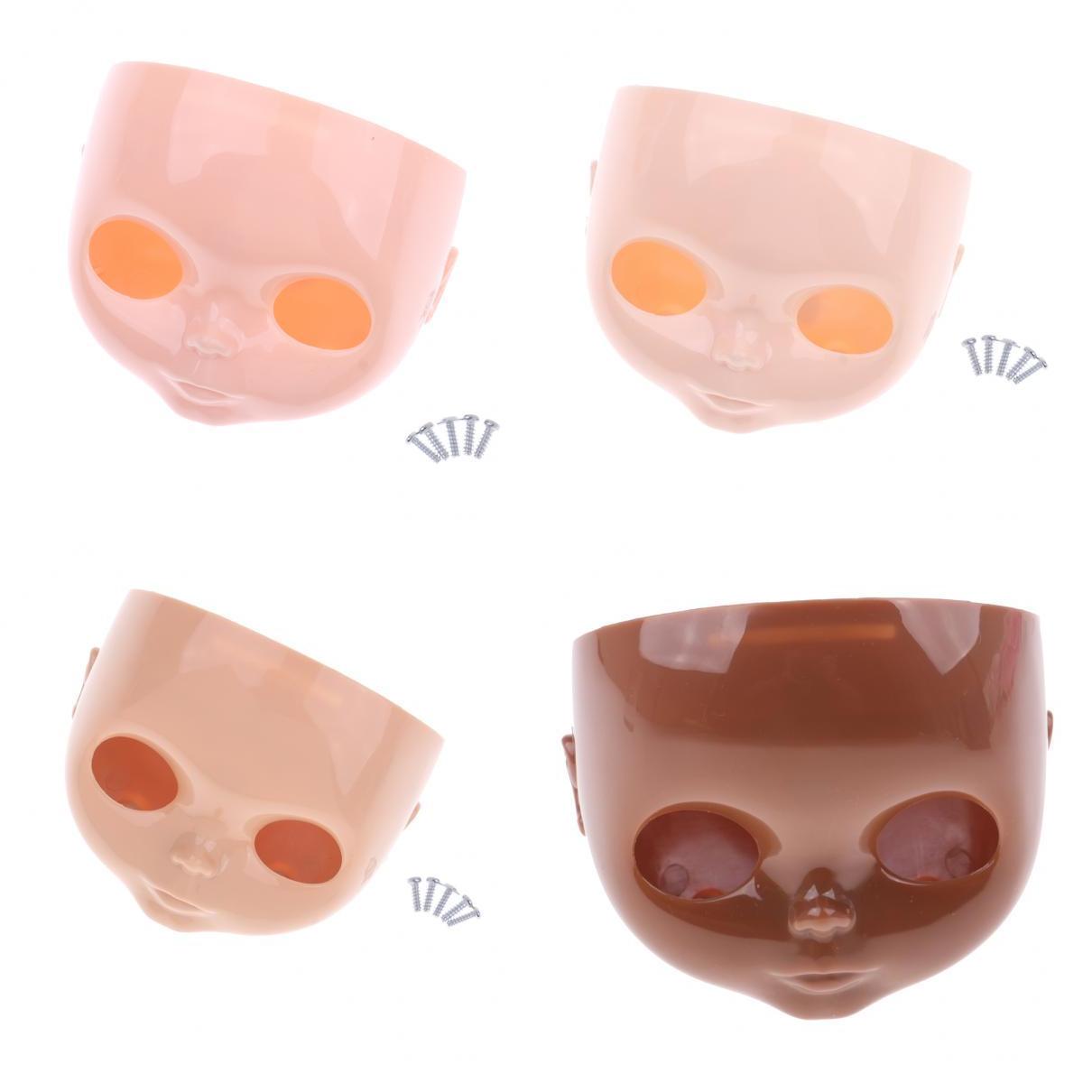 4 Pieces 12 Doll Faceplate + Backplate Head with Screws Set for Neo Blythe"