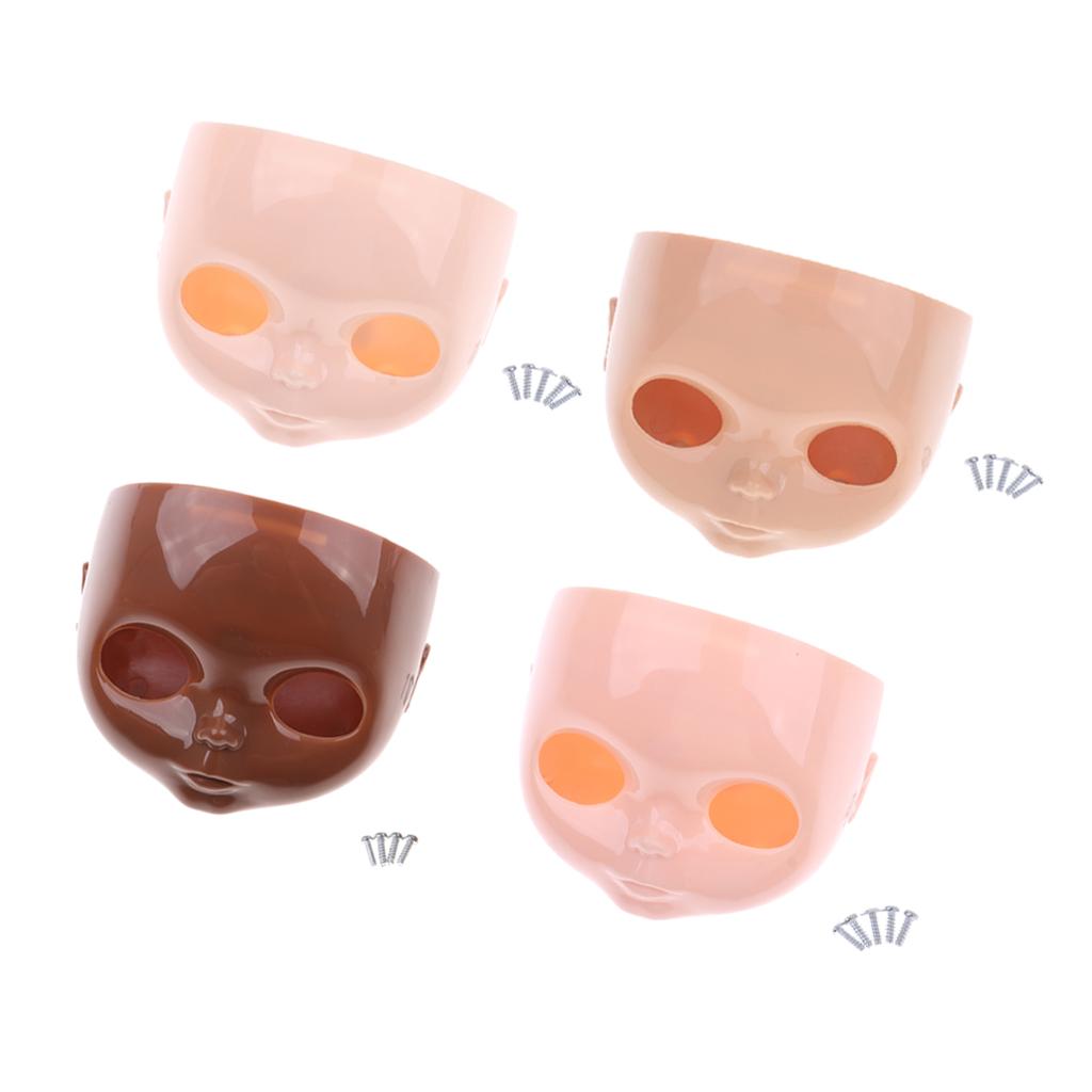 4 Pieces 12 Doll Faceplate + Backplate Head with Screws Set for Neo Blythe"