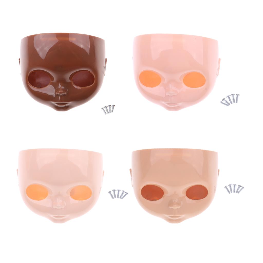 4 Pieces 12 Doll Faceplate + Backplate Head with Screws Set for Neo Blythe"