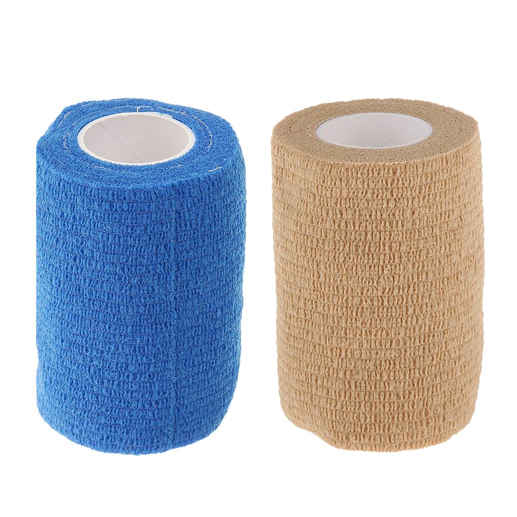 2 Pieces Elastic Bandage Tape Roll Bulk Ankle Care Self Adhering Gauze Wrap