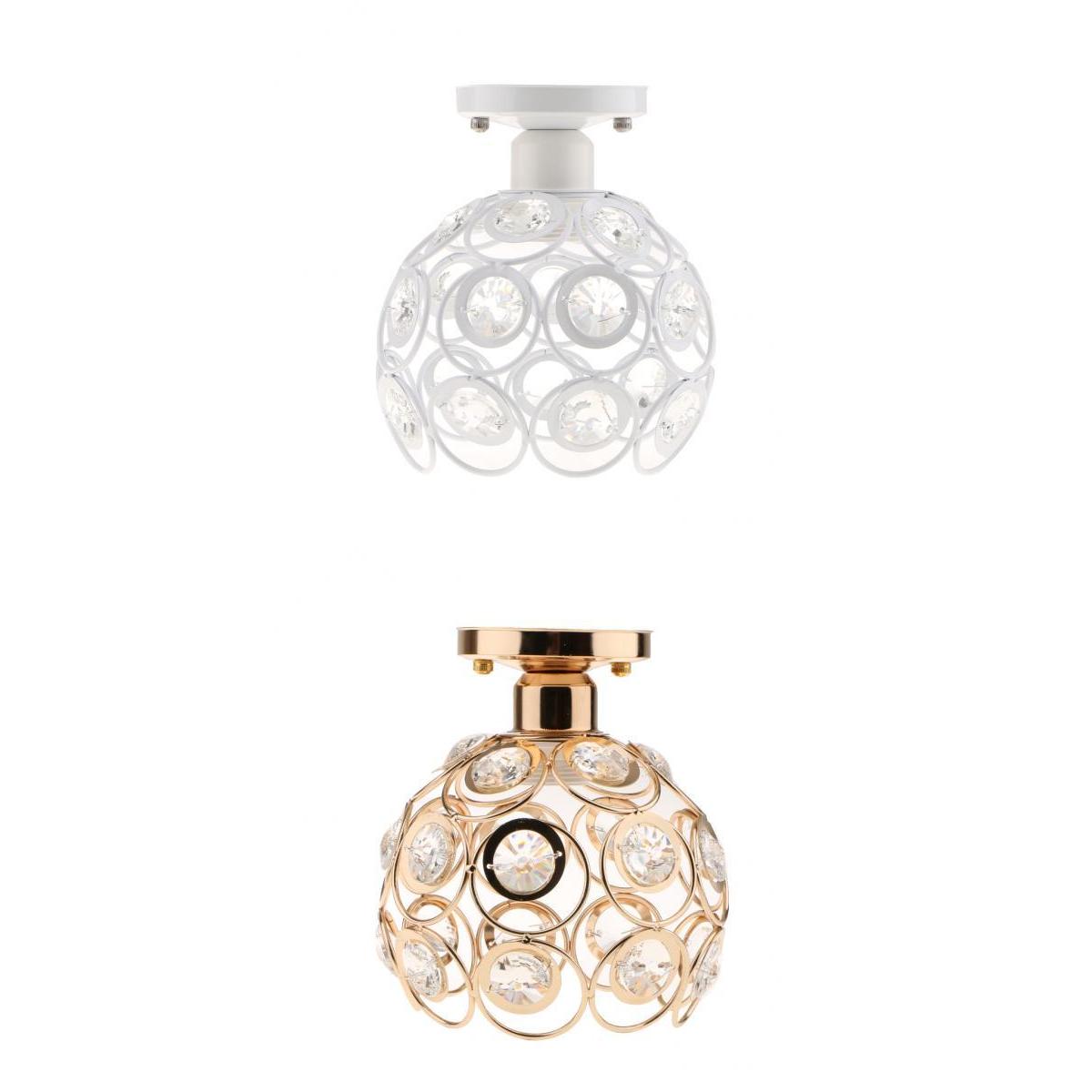 2Pcs Elegant Iron Crystal Ceiling Light Cover Chandelier Pendant Lampshade