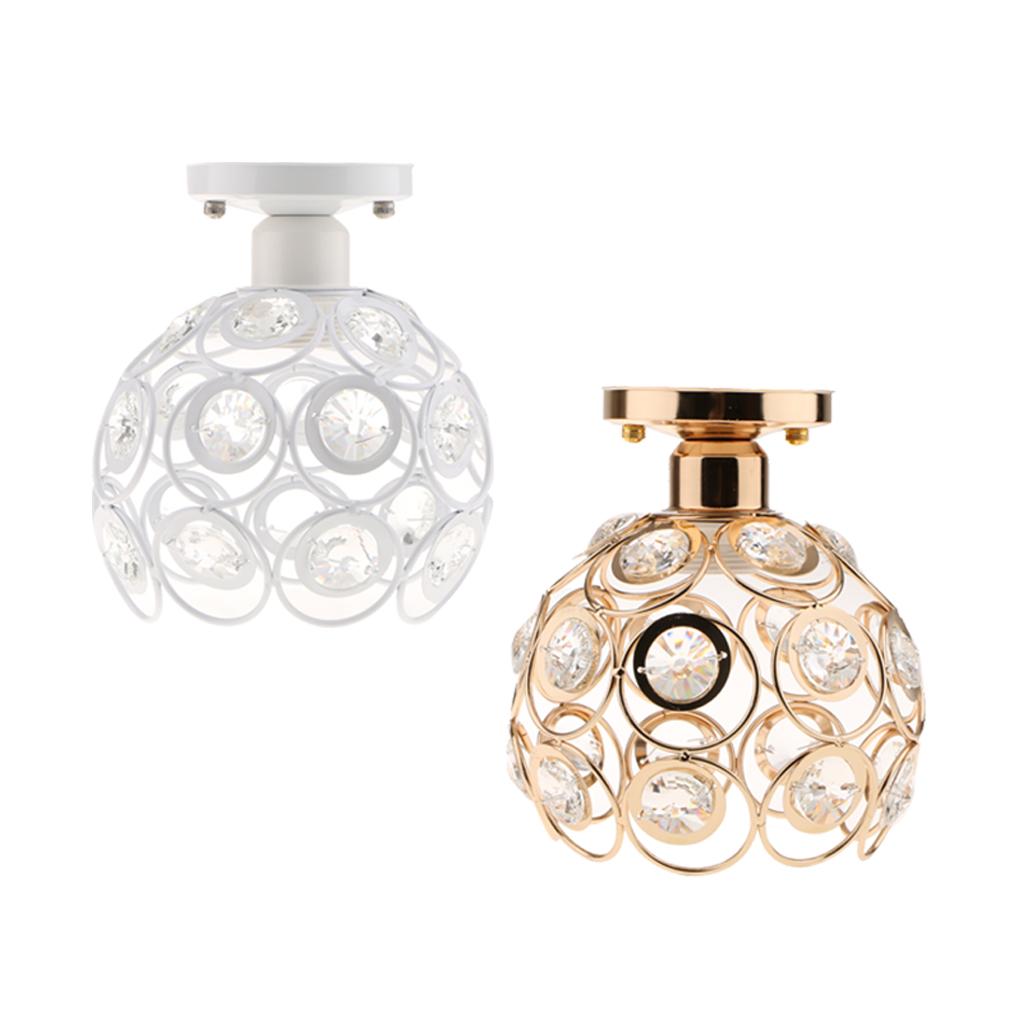 2Pcs Elegant Iron Crystal Ceiling Light Cover Chandelier Pendant Lampshade
