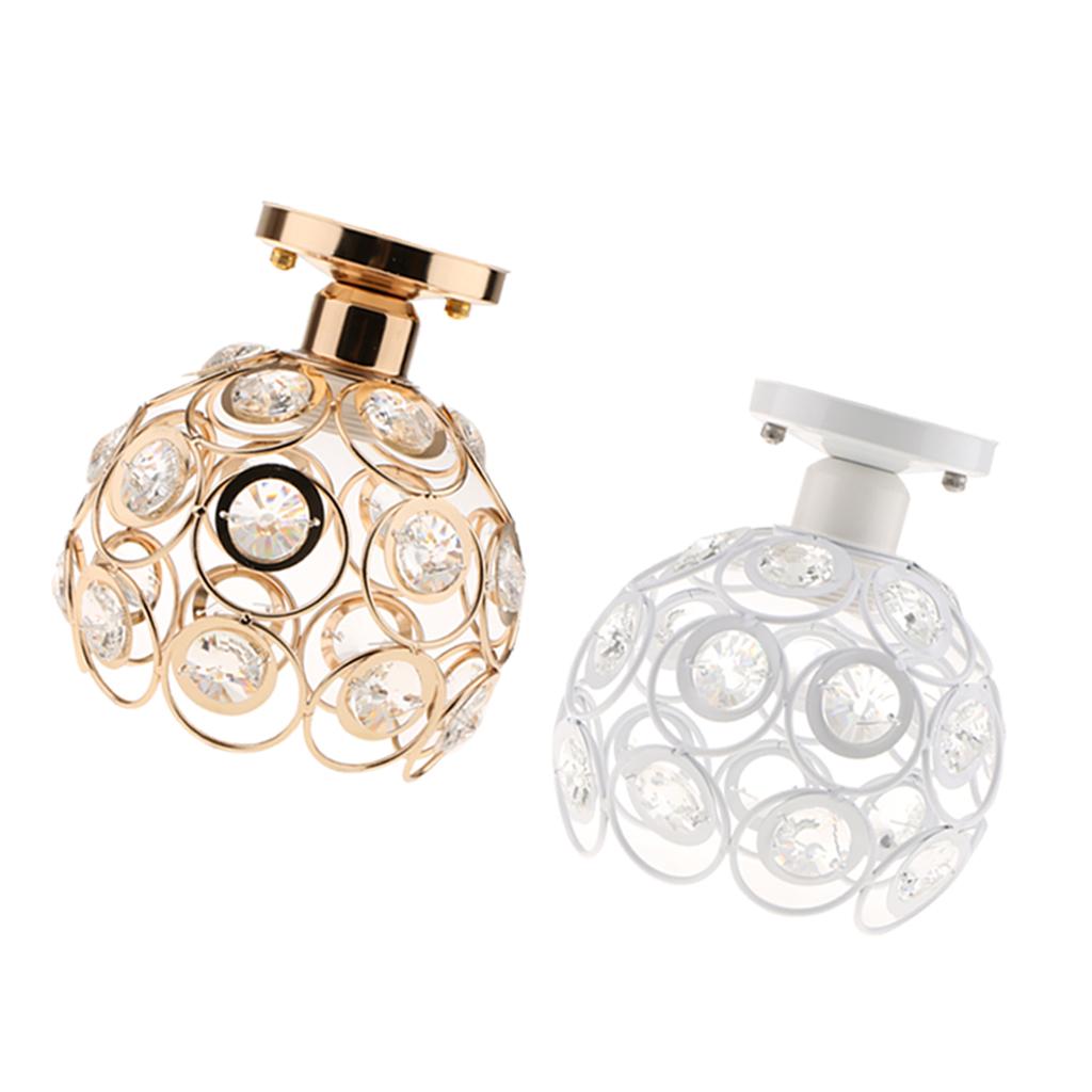 2Pcs Elegant Iron Crystal Ceiling Light Cover Chandelier Pendant Lampshade