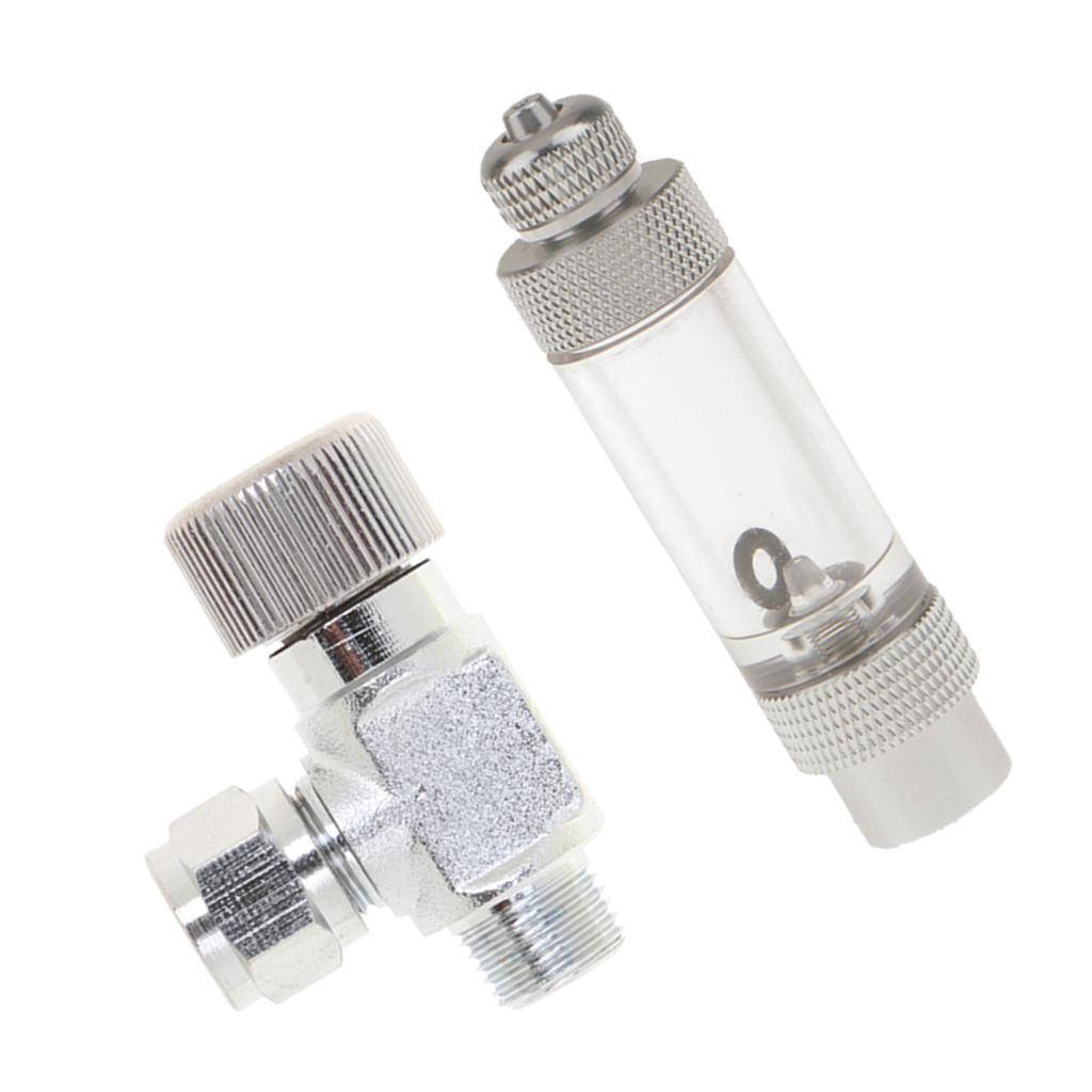 Aluminium Aquarium Inline CO2 Bubble Counter with Adjustment check valve