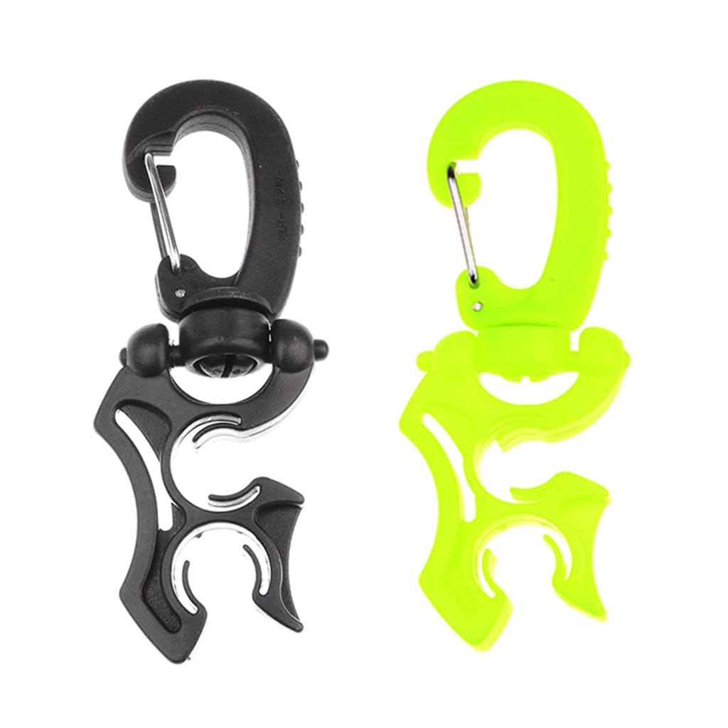 2Pcs Scuba Diving Underwater Plastic Double BCD Hose Holder with Clip Hook