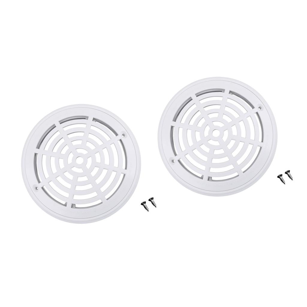 2Pcs Replacement Cover Main Drain Swimming Pool Accessary with Screws White