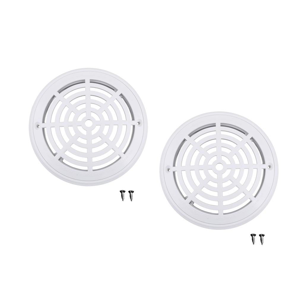 2Pcs Replacement Cover Main Drain Swimming Pool Accessary with Screws White