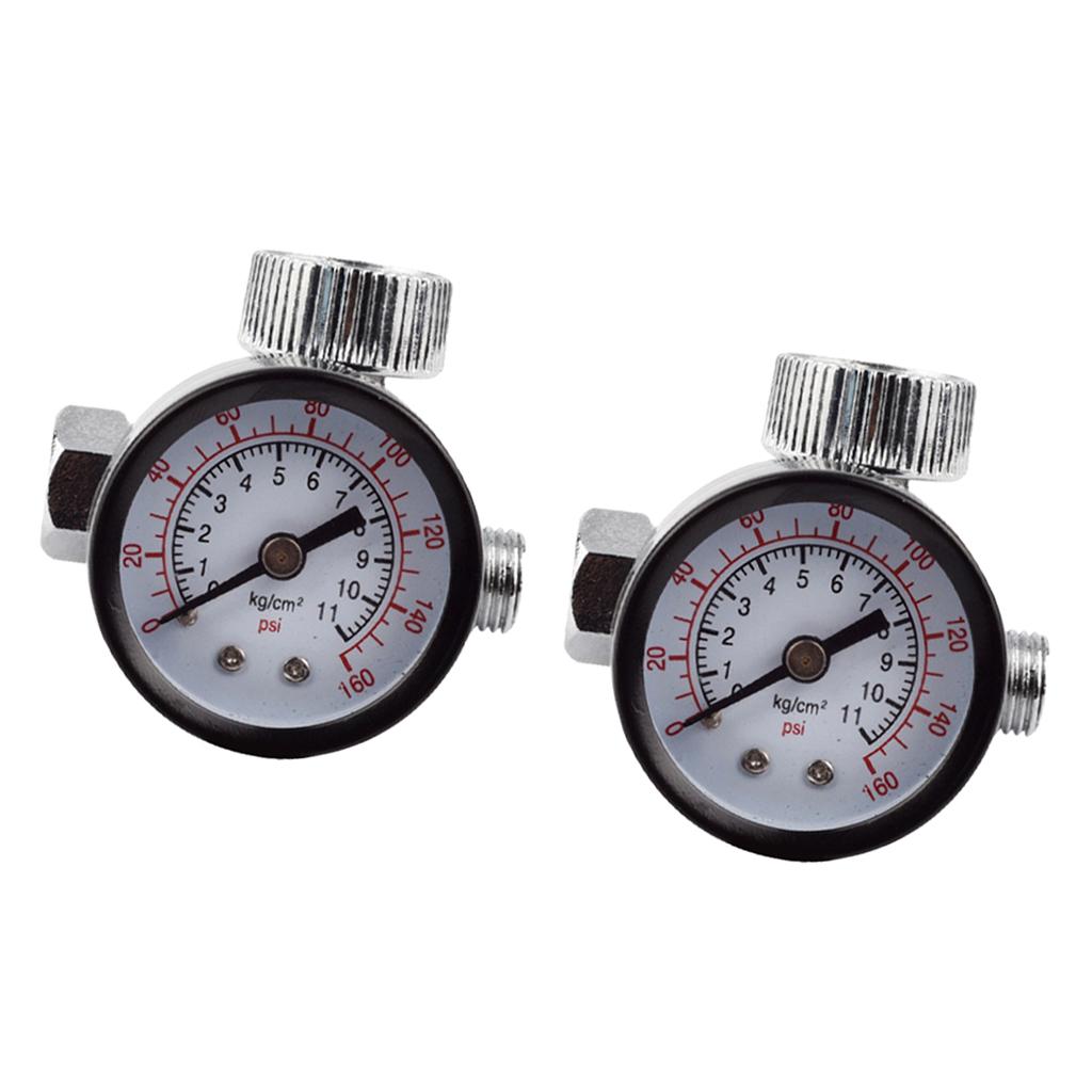 2Pcs 1/4 Spray Air Regulator with Pressure Gauge Valve Pressure Switch"