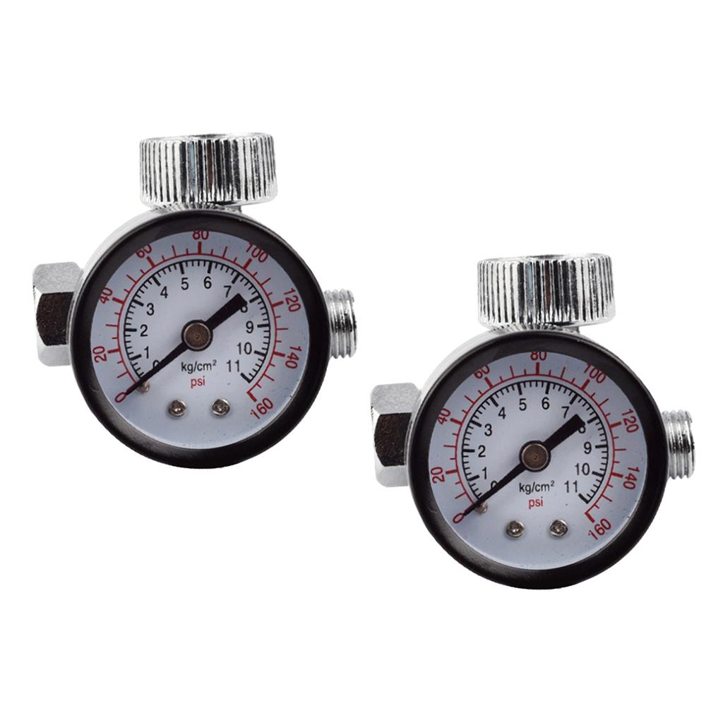 2Pcs 1/4 Spray Air Regulator with Pressure Gauge Valve Pressure Switch"