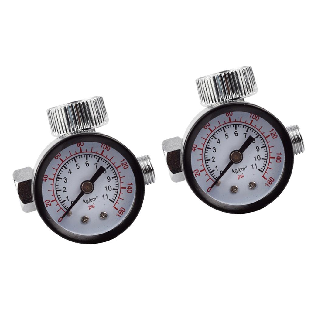 2Pcs 1/4 Spray Air Regulator with Pressure Gauge Valve Pressure Switch"